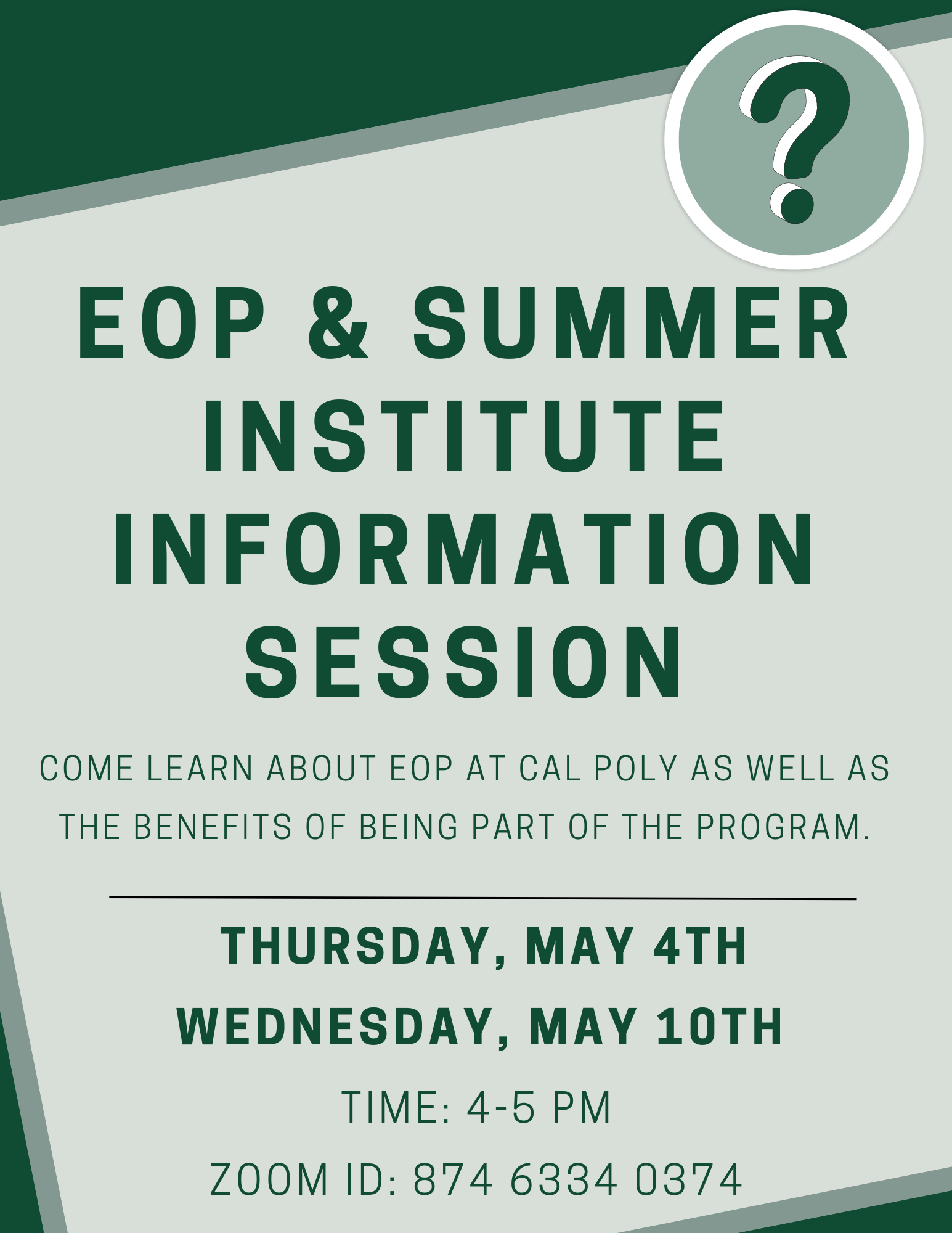 EOP Educational Opportunity Program (EOP) Cal Poly, San Luis Obispo